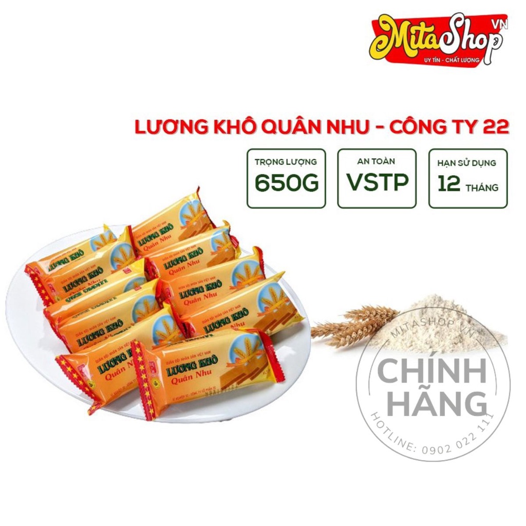 Chính hãng Lương khô Quân Nhu Lương khô Quân Đội Hộp 10 phong