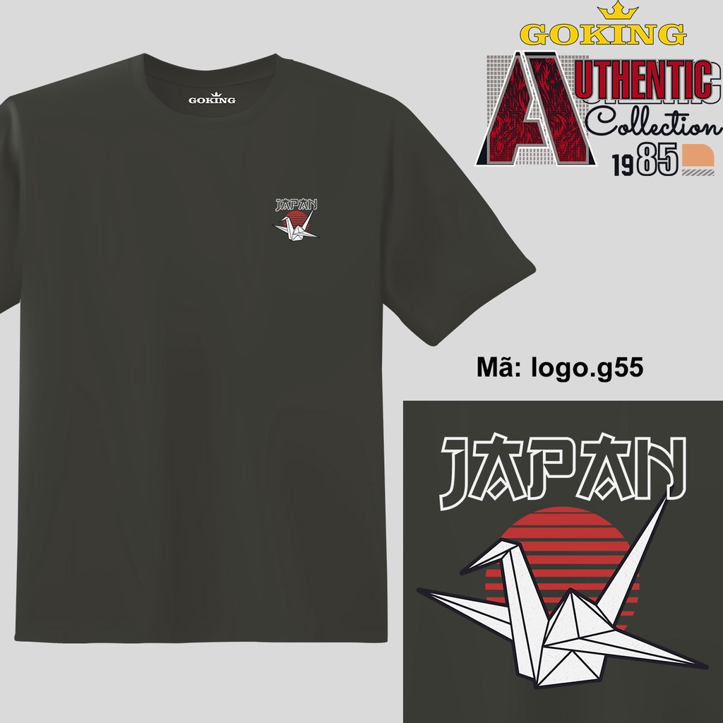 JAPAN, mã logo-g55. Áo thun in logo Hạc Giấy siêu đẹp cho nữ nam, cặp đôi. Áo phôngGoking hàng hiệu cao cấp