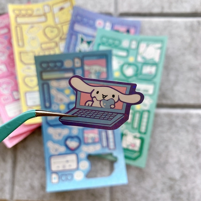 Sticker trang trí hoạt hình kim tuyến xinh xắn