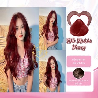 Thuốc nhuộm tóc, thuốc nhuộm tóc màu cherry . tặng kèm oxy trợ dưỡng và bao tay