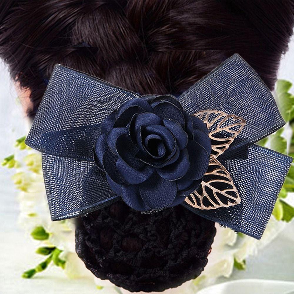 Kẹp Tóc Lưới Đính Nơ Phong Cách Vintage Ngọt Ngào Cho Nữ