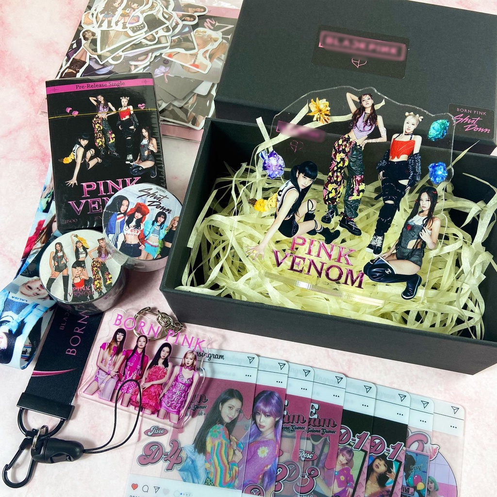 Blackpink Album BORN PINK Keychain, Standee Gift Box Set
