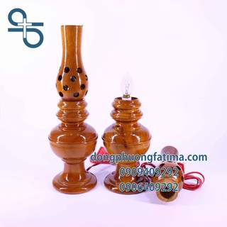 2 cây đèn gỗ cao để bàn thờ 29cm - đèn bàn thờ đông phương fatima
