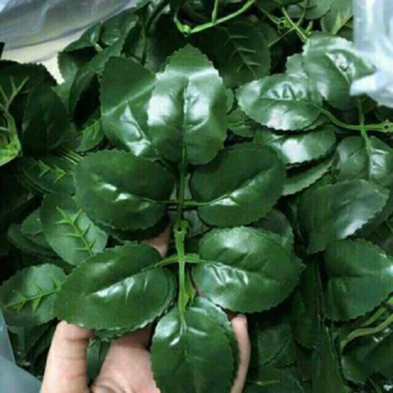 100g lá hoa hồng bằng vải dùng cắm hoa sáp, hoa nhựa, hoa giả siêu tự nhiên