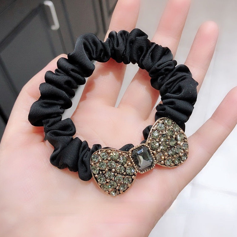 Dây Cột Tóc Co Giãn Đính Đá Pha Lê Lấp Lánh Thời Trang Cho Nữ