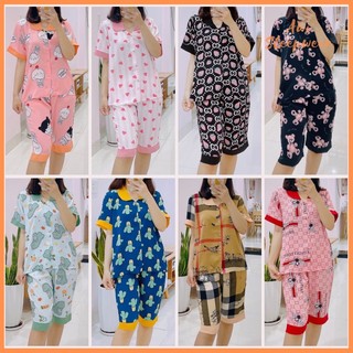 Bộ Pyjama Lửng/Ngố Chất Lụa Mango VIC Hoạ Tiết Xinh Xắn - Awi Sleepwear