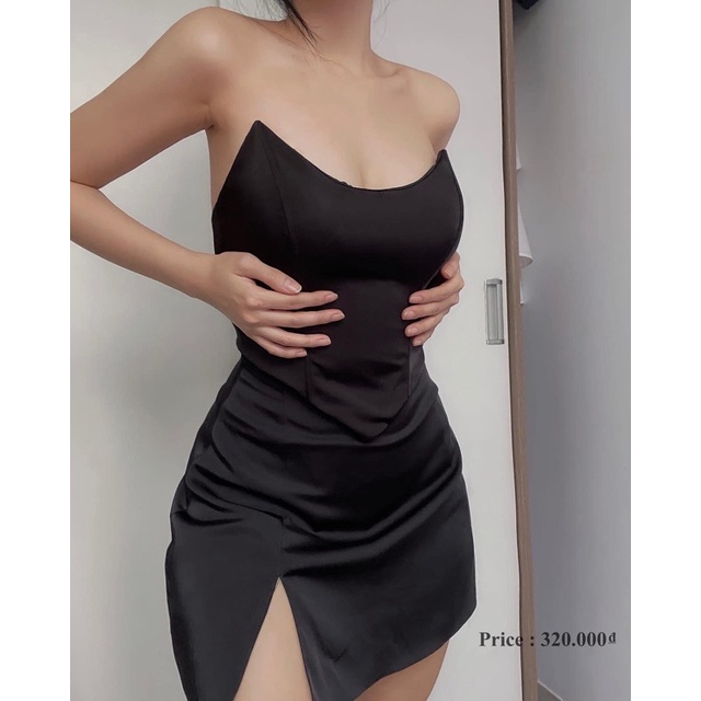 Áo Corset Cúp Định Hình Vòng Ngực Cực Đỉnh - Áo Ống Có Mút Ngực Màu Đen May Lộn 2 Lớp - Siêu Tôn Dáng Hack Eo Thon | BigBuy360 - bigbuy360.vn