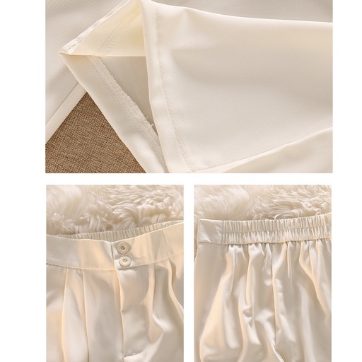 Xiaozhainv Quần tây XIAO ZHAI NV lưng cao dáng rộng đơn giản dễ phối đồ phong cách Hàn Quốc dành cho nữ