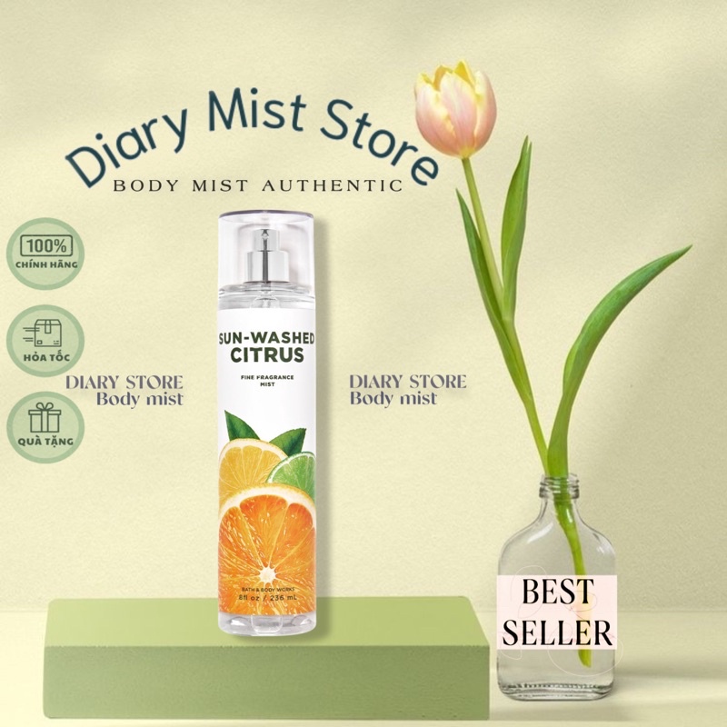 𝐃𝐢𝐚𝐫𝐲𝐦𝐢𝐬𝐭.𝐬𝐭𝐨𝐫𝐞 Xịt thơm toàn thân Bath & Body Works Sun-washed Citrus