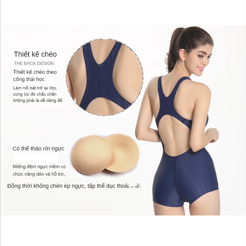 Bộ Đồ Bơi Một Mảnh Thể Thao Giả Da Cá Mập Khô Nhanh Chống Thấm Nước Chuyên Nghiệp