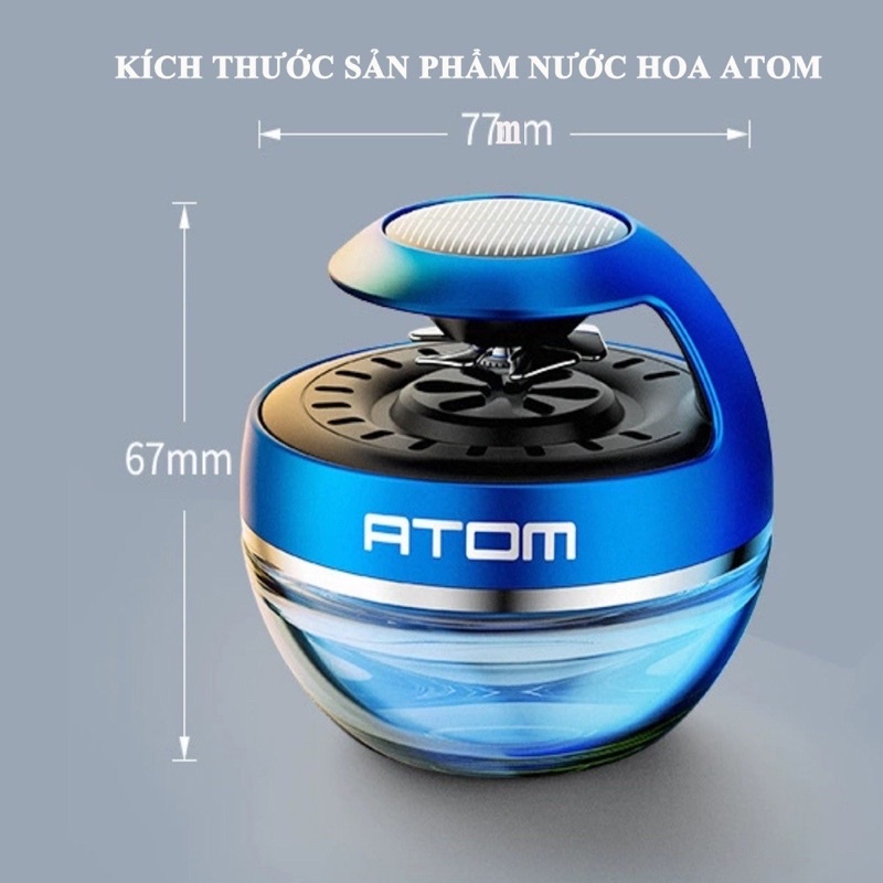 Nước hoa Atom khử mùi ô tô xe hơi xoay chạy bằng năng lượng mặt trời thiết bị lọc không khí