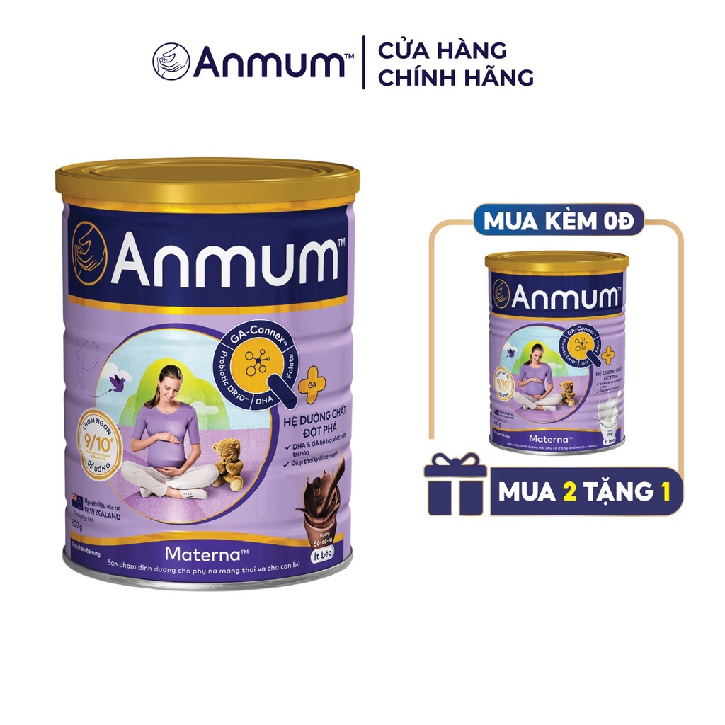 Sữa Bột Anmum Materna Hương Sô-cô-la ít béo 400g