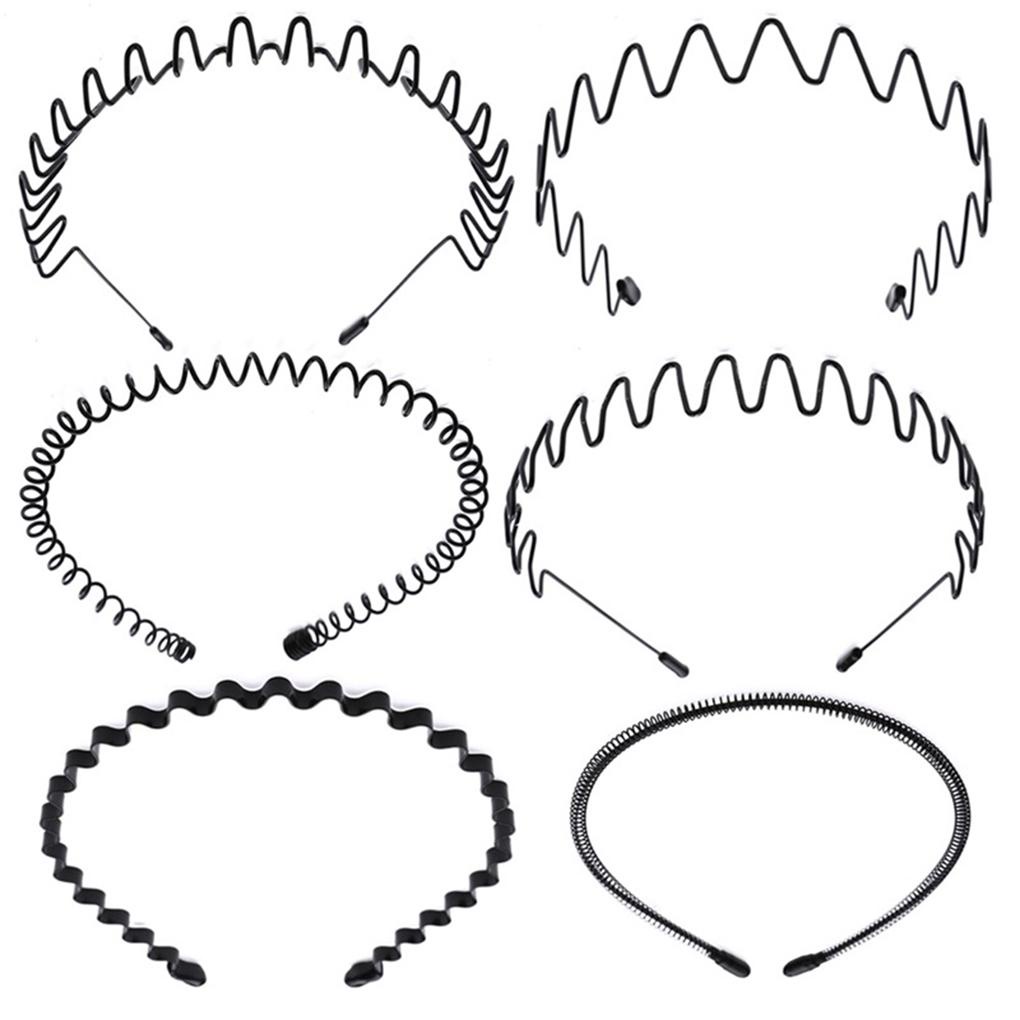 Set 6 Băng Đô Kim Loại Co Giãn Tạo Kiểu Tóc Thời Trang Unisex