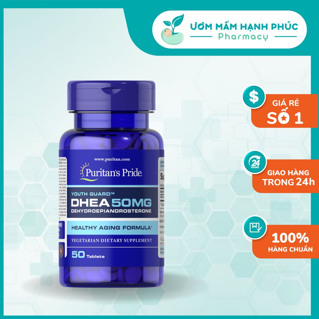DHEA PURITANS-Tăng cường nội tiết tố nữ, hỗ trợ nâng cao chất lượng trứng