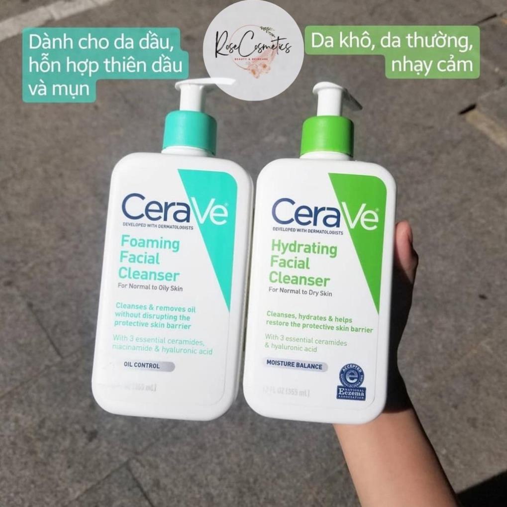 Sữa Rửa Mặt Cerave Cleanser Cho Da Dầu, Da Khô, Da Nhạy Cảm Bản Nội Địa Pháp 236ML Chuẩn Chính Hãng - Sue.Cosmetics