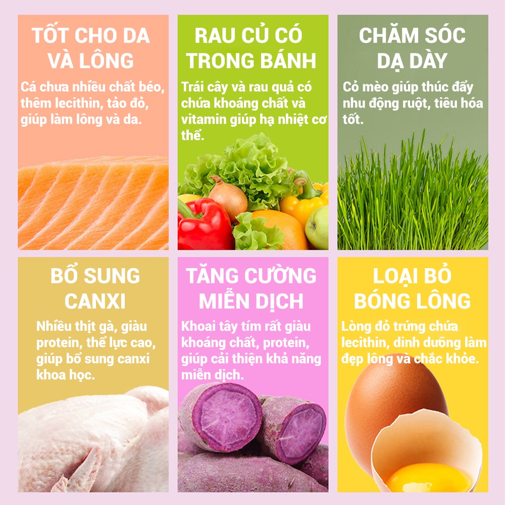 Thức ăn đông khô thịt gà viên,bò viên, cá hồi viên mix canip cho mèo Hello Joy  100g