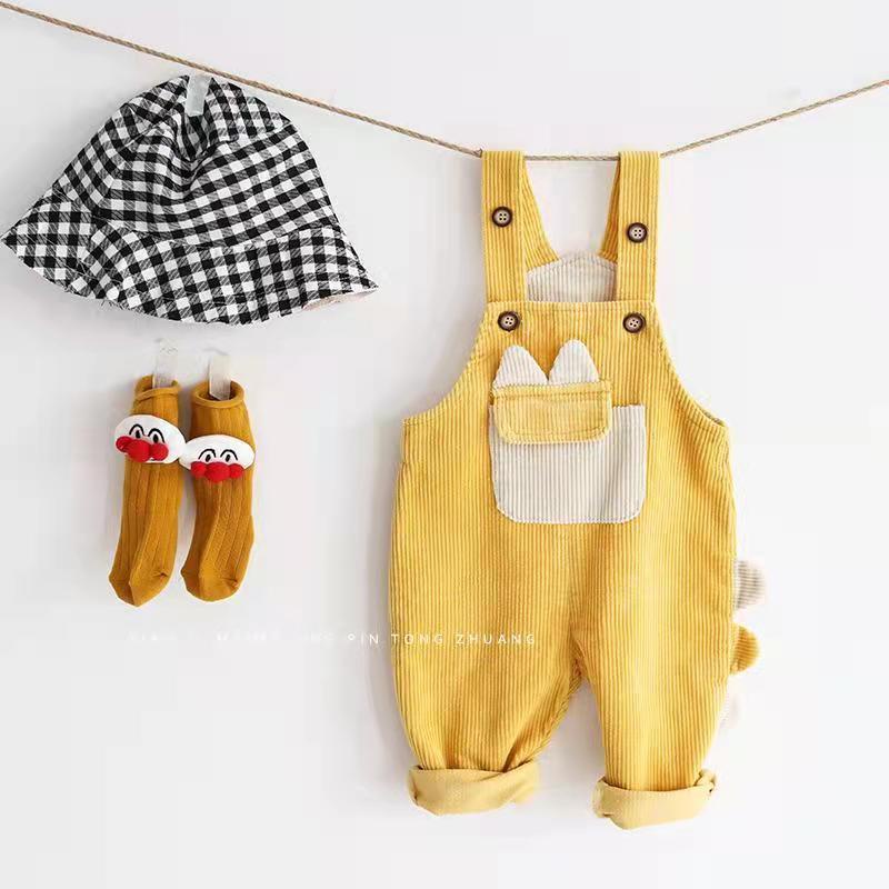 Quần Yếm Vải Nhung Form Rộng Phong Cách Phương Tây Cho Bé