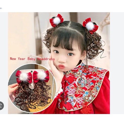 Bộ Kẹp Tóc Giả Cho Bé Gái- mẫu tóc xoăn