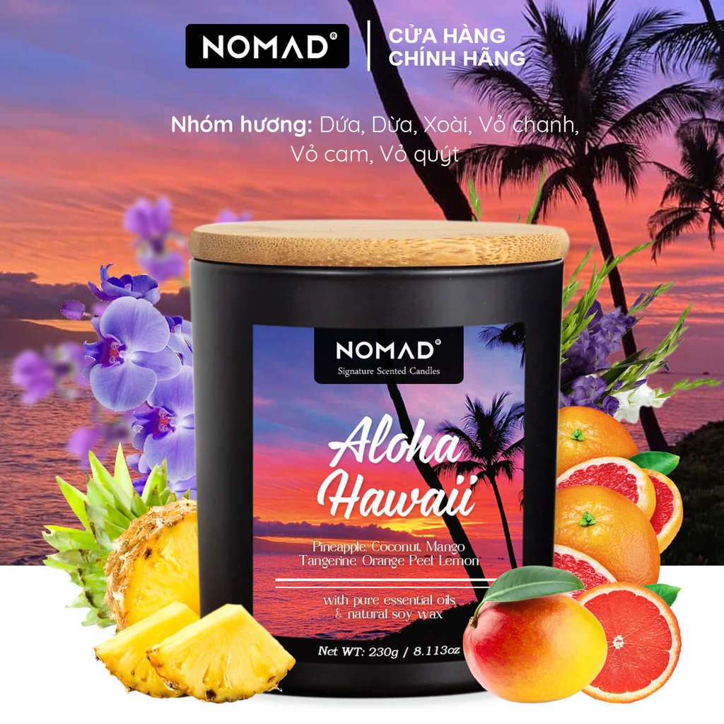  Nến Thơm Cao Cấp Nomad Signature Scented Candle 230g - Aloha Hawaii