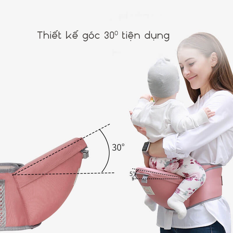 Địu em bé KidAndMom iMama địu ngồi cao cấp 4 tư thế phong cách Hàn Quốc chống gù lưng cho bé