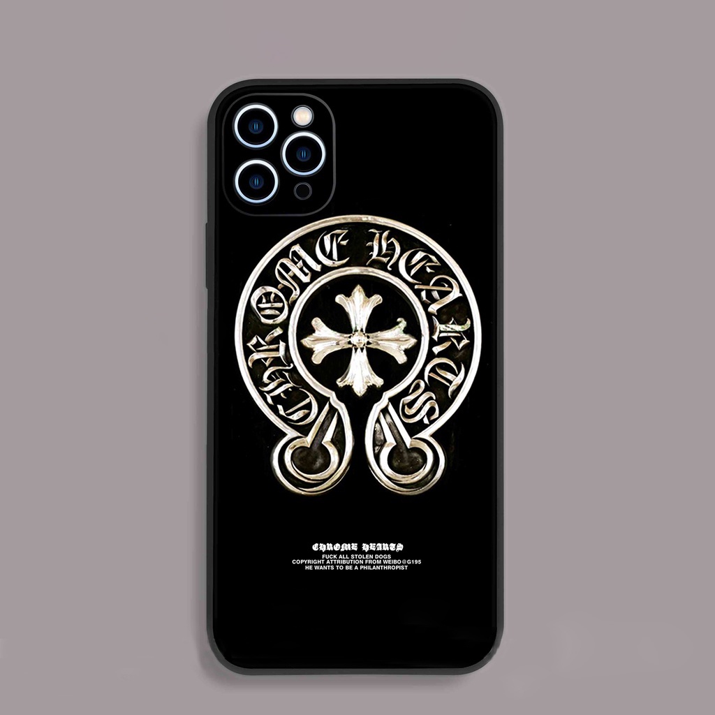 Ốp lưng điện thoại iPhone Ch.rome heart cạnh vuông silicon dẻo bảo vệ cam ip 6/6s/7/8/X/XS/XR/11/12/13/14 Pro Plus Max