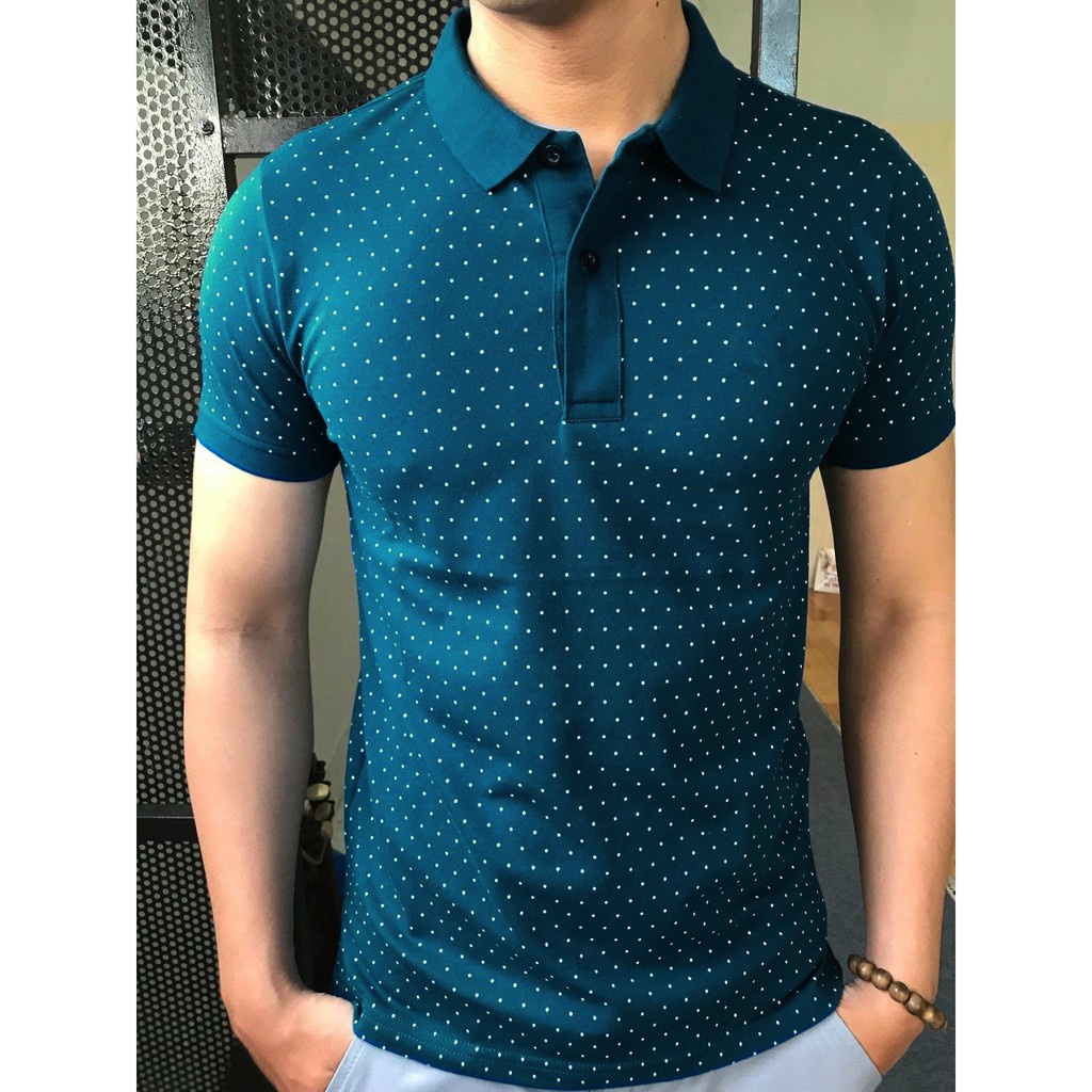 Áo thun nam cổ bẻ dáng Nice áo polo nam cá sấu chấm bi chất vải cotton co dãn nhẹ loại đẹp