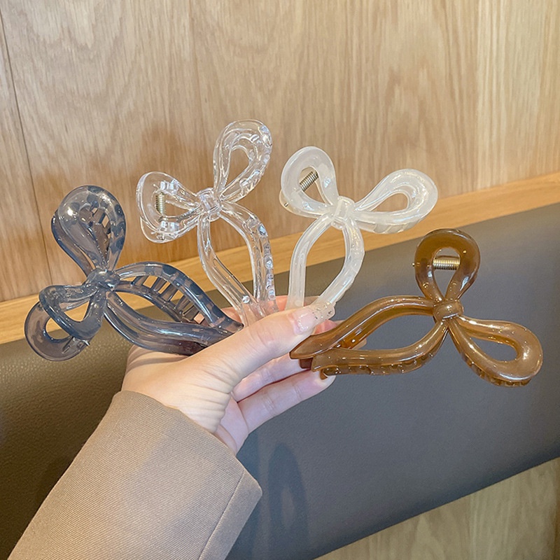 1 Kẹp Tóc Càng Cua Lớn Bằng Acrylic Màu Trơn Thanh Lịch Cho Nữ