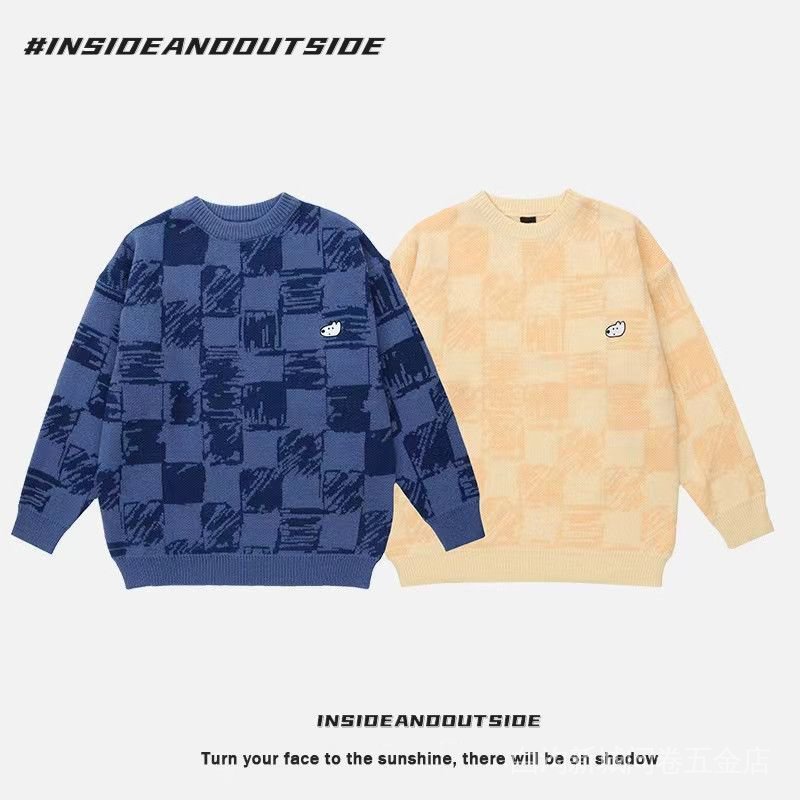 Áo Sweater Dệt Kim Dáng Rộng Thêu Họa Tiết Hoạt Hình Phong Cách Nhật Bản Thời Trang Thu Đông Cho Cặp Đôi