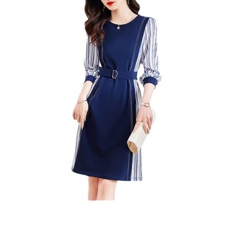 Đầm Hai Mảnh Thiết Kế Sọc Giả Hai Mảnh Đơn Giản Thời Trang Cao Cấp Phù Hợp Với Tất Cả Cao Cấp