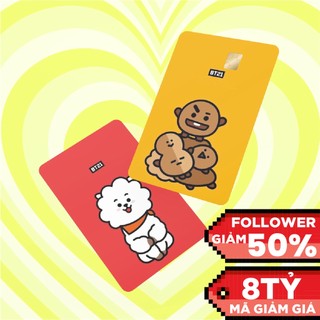 Sticker skin thẻ atm bt21- bts - decal dán thẻ atm, debit, thẻ từ, thẻ chung cư, bảo vệ thẻ