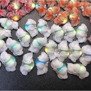 Hoa Bột Nail - Cúc Vẽ viền đá mắt mèo.