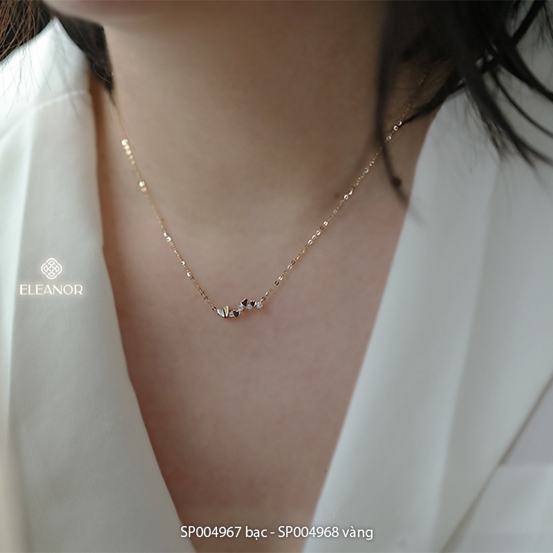Dây chuyền nhẫn nữ bạc 925 Eleanor Accessories bộ trang sức hình trái tim đính đá phụ kiện trang sức 4965