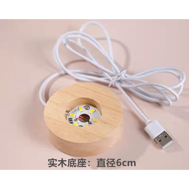 Đèn Ngủ 3D Quả Cầu Pha Lê Để Bàn Decor Có Đèn
