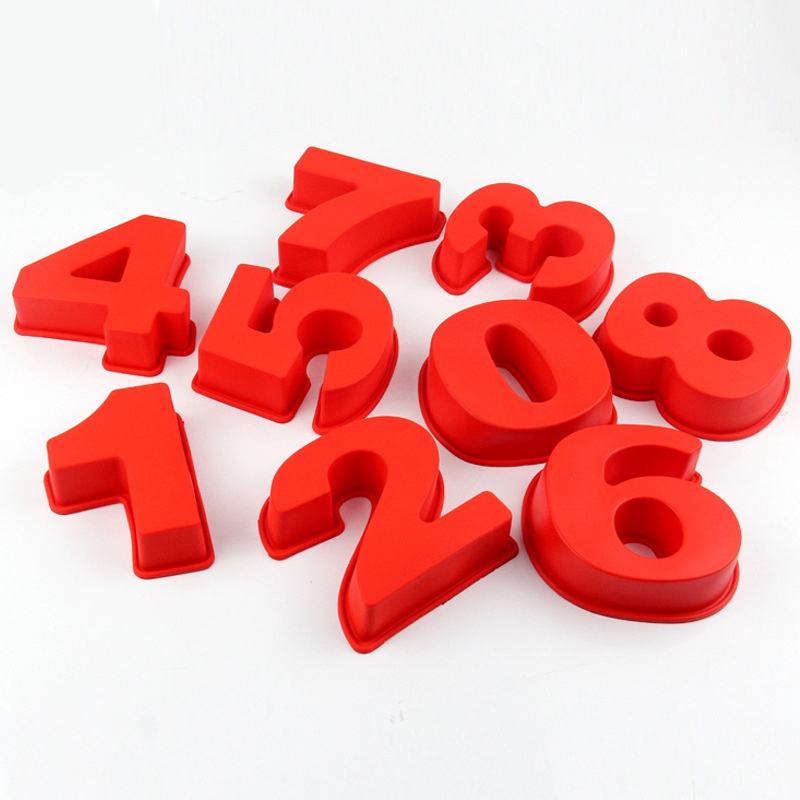 Khuôn Silicone 13.3cm / 11cm Tạo Hình Số 0-8 Đẹp Mắt