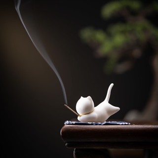  Đế Nhang Mèo đựng palo đốt trầm quà tặng linh vật  Incense Holder  l XÔ THƠM THANH TẨY 