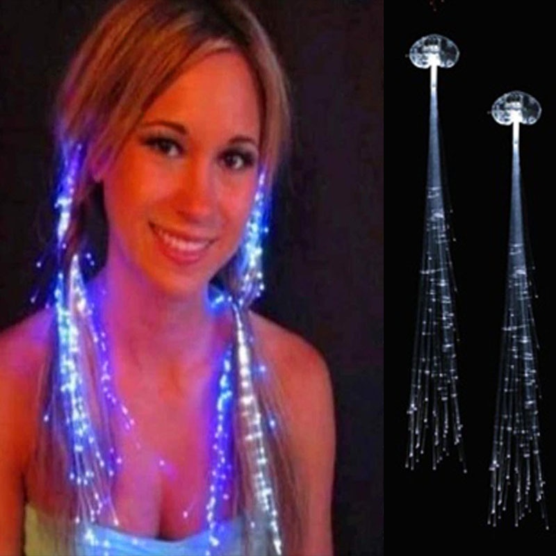 1 Kẹp Tóc Sợi Quang Đèn LED Phát Sáng Nhiều Màu