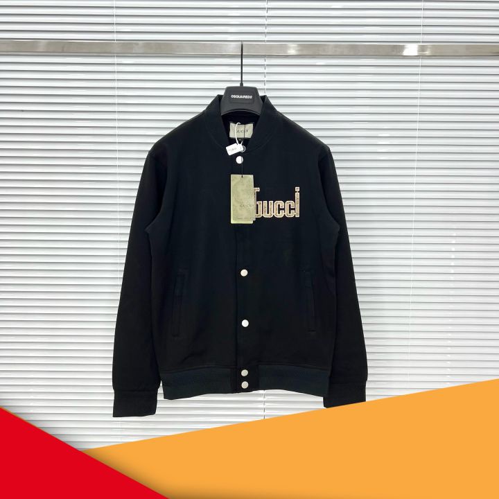 Áo Khoác Bomber GUCCI Nam Siêu Hot Dễ Phối Đồ,Màu Đen