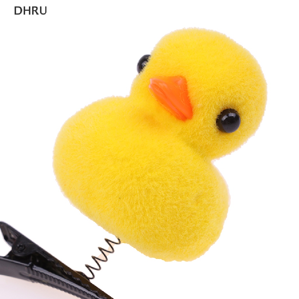 Dh Kẹp Tóc Lò Xo Hình Chú Vịt Vàng Xinh Xắn Cho Bé Gái