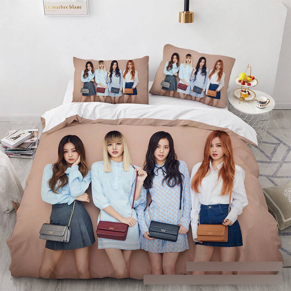 Bộ Chăn Ga Và Vỏ Gối 3 Trong 1 In Hình blackpink Cho Bé