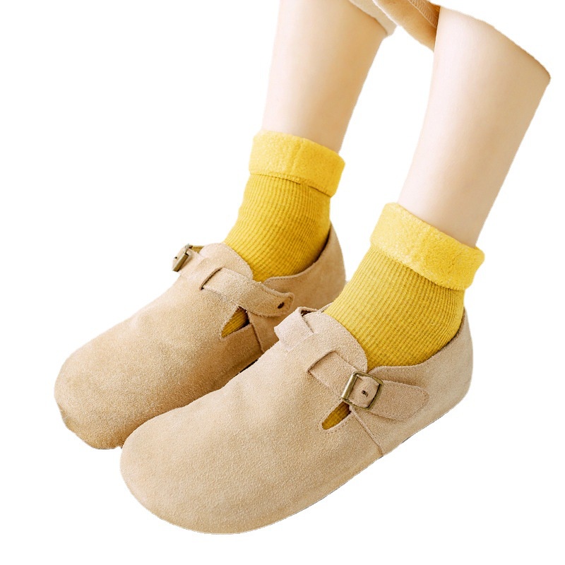 PVN13142 Tất chân lót lông siêu ấm, Tất len gân lót lông siêu ấm mùa đông