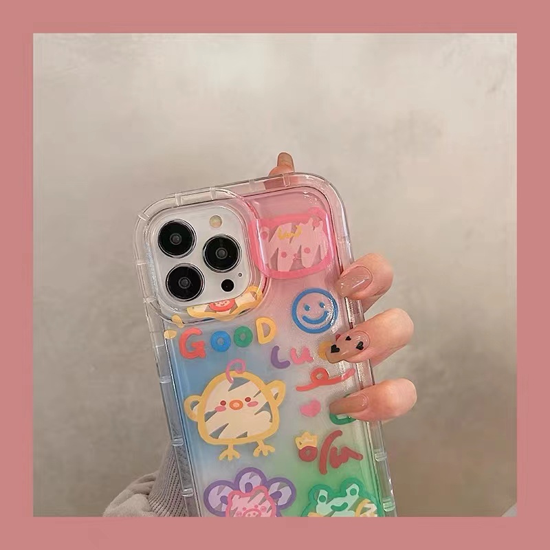 Ốp Điện Thoại Silicon Mềm Họa Tiết Dễ Thương Cho IPhone 11 12 13 14 Pro Max XR X 7 8 Plus XS Max 6 6S SE 2020