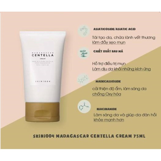 Kem Dưỡng Rau Má Giảm Mụn, Phục Hồi Da Skin1004 Madagascar Centella Asiatica 100 Cream 75g