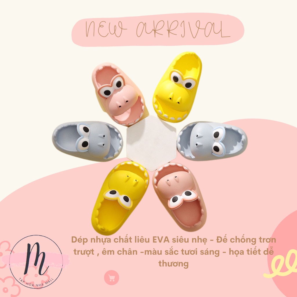 Dép quai ngang cá sấu cho bé và mẹ dép khủng long mắt to siêu cute phong cách Ulzzang có ảnh thật hottrend 2022