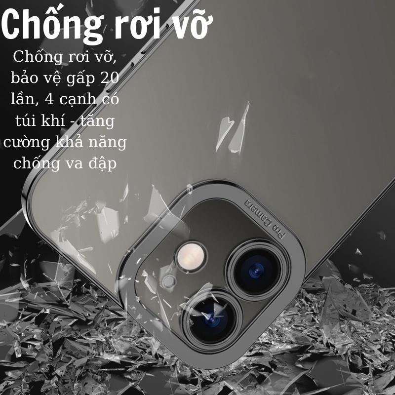 Ốp lưng trong suốt màu bạc vàng Gold Silver sang trọng X/Xs/11/11pro/11promax/12/12pro/12promax/13/13p/13pm BenZ Store