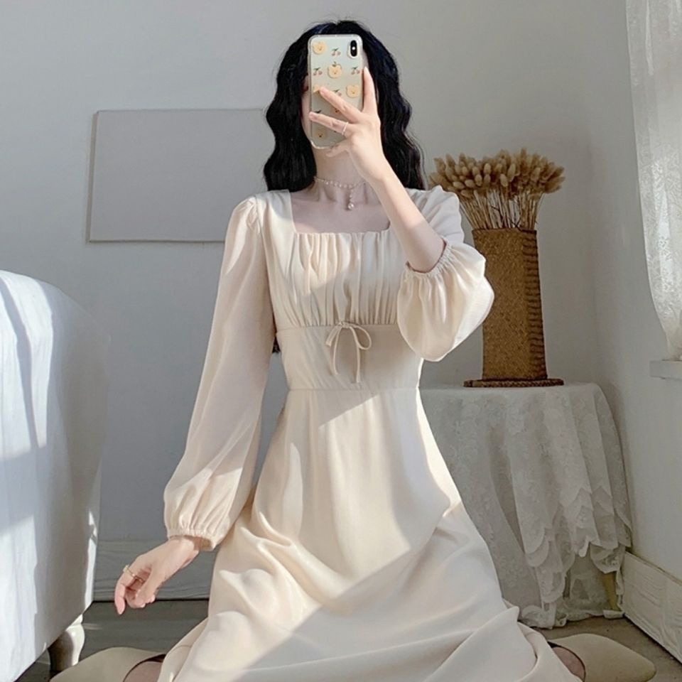 Đầm maxi Tay Dài Màu Tím Thời Trang Xuân Thu Mới Cho Nữ