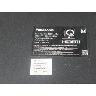 Bo mạch tivi panasonic th - 49dx400v bo nguồn, bo xử lý, bo tcon, wifi