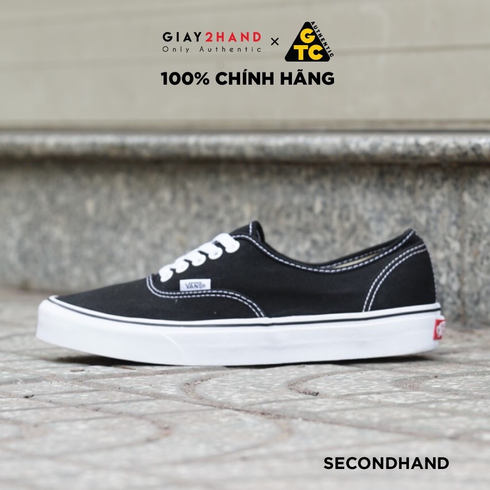 Giày Thể Thao VANS AUTHENTIC CLASSIC BLACK / WHITE  721356 CŨ CHÍNH HÃNG