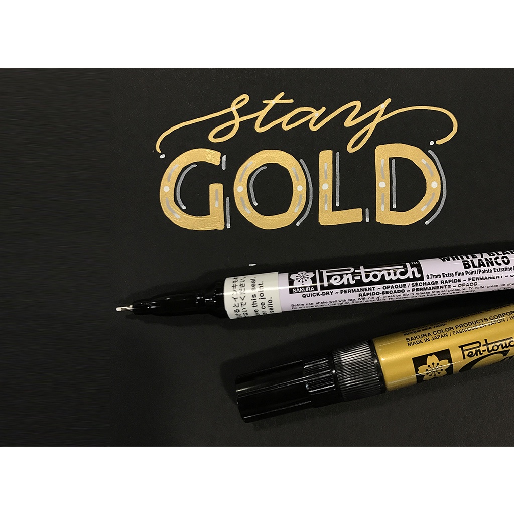 Bút/Viết trên nhiều chất liệu chính hãng SAKURA Pen-touch ngòi 0.7mm/ 1.0mm/ 2.0mm - Trắng/Bạc/Vàng/Đồng