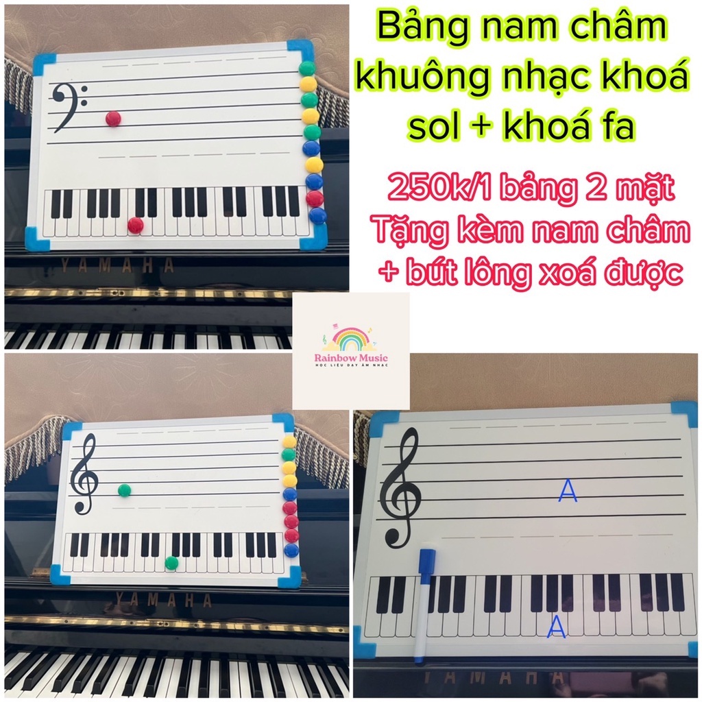 Bảng từ khuông nhạc, bảng từ trắng khuông nhạc, nốt nhạc, hít nam châm