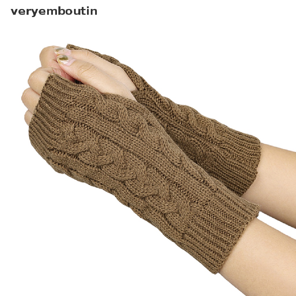 1 Đôi Găng Tay Len Hở Ngón Mềm Mại Giữ Ấm Mùa Đông